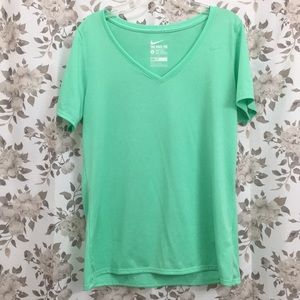Green Nike Dri-Fit V neck Tee Size L NWOT